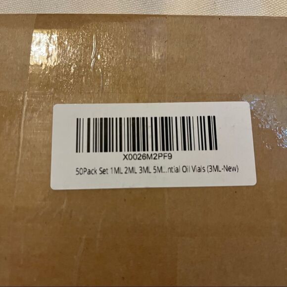 Essential Oil Vial 50 Pack Set 1ML 2ML 3ML 5ML New In Box - Picture 5 of 5